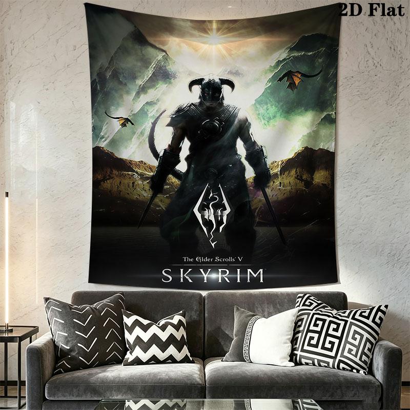 The Elder Scrolls Wall Hanging Printed Fabric Blanket Decorative Tapestries for Bedroom Living Room Home Decor