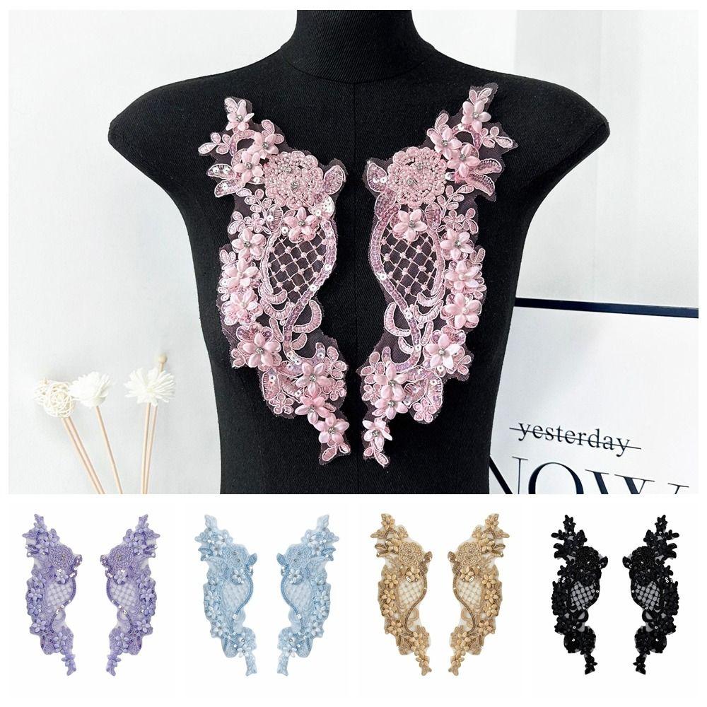 Fabric Dress Accessories Crystal Beads Sewing Decals Fashion Embroidery Decals  Clothing Decoration