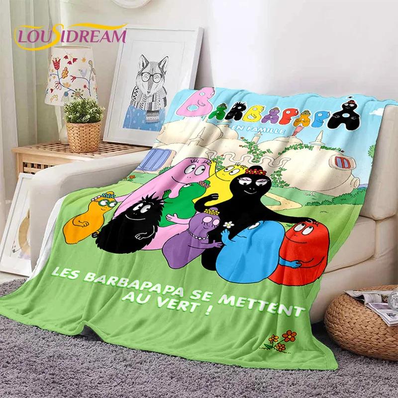 Koc Miękki z Rodziną Barbapapów 3D, Koc do Okrycia Utrzymujący Ciepło, Wygodny Koc na Piknik, Łóżka, Sofę, Dom, Sypialnię, Dzieci