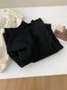 Women's Autumn Winter Warm Ribbed Knit Sweater - Half-High Neck, Rolled Hem, Loose Fit, High-End Feel