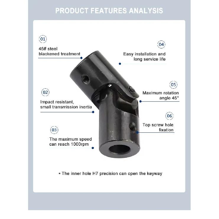 1pc Single Universal Joint Shaft Coupling Motor Connector DIY Steering U-joint 16x32x70mm Shaft Joint For CNC Parts