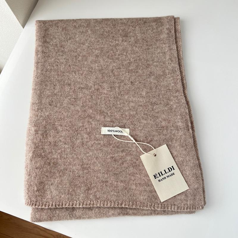Sciarpa minimalista 100% lana pura da donna autunno inverno versatile tinta unita sottile scialle regalo avanzato per coppia sciarpa calda