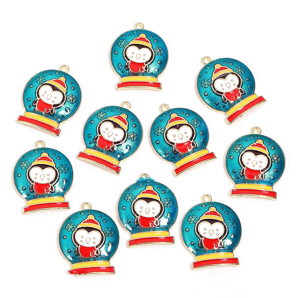10-20pcs/lot Christmas Series Alloy Enamel Cute Pendant Santa Claus Elk Snowman Shape Charms For DIY Bracelet Necklace Accessory