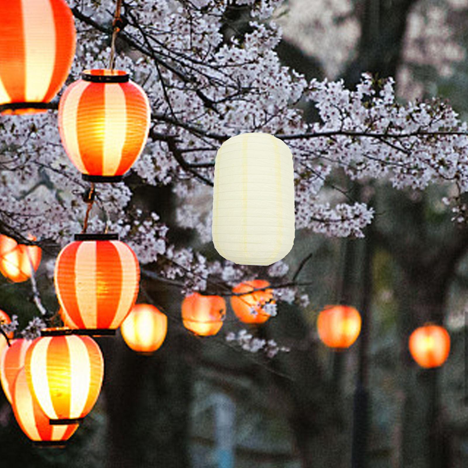 2Pcs Winter Melon Style Lanterns Japanese Paper Foldable Decorative Lantern for Outdoor Party Festival Wedding Decoration бежевый