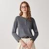 Zhaojun Women's Casual Rolled-Edge Half-Open Knit Wool Blend Sweater