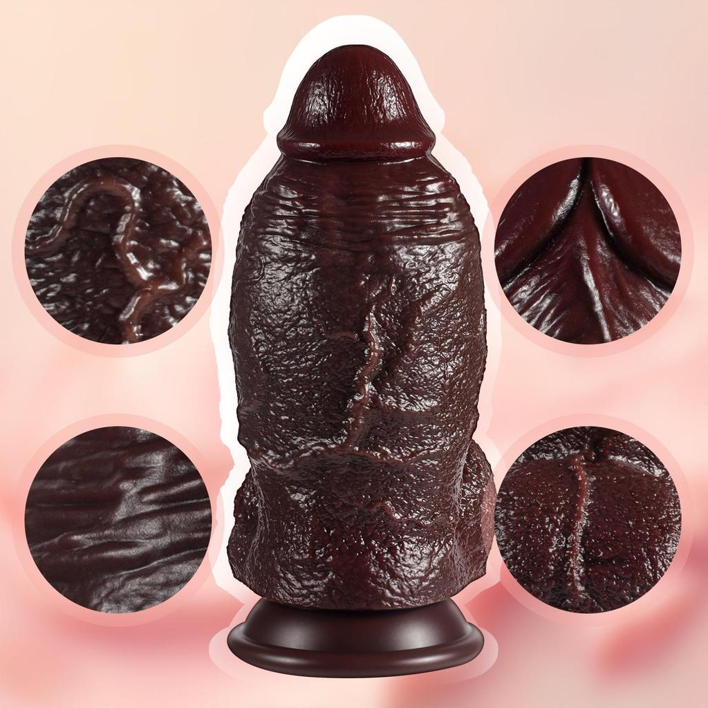 Black Extra-Thick,Ultra-Large Realistic Dildo – Extreme Girth,Strong Suction Cup,Lifelike Texture,Premium Silicone Adult Toy