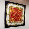 Used CELINE Large Silk Scarf Decorative Pattern Equestrian Hardware Belt Chain Gold Red VINTAGE Celine
