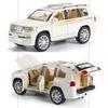 Toyota Land Cruiser Modellauto aus Druckguss im Maßstab 1:24, zurückziehbares Spielzeugfahrzeug mit Ton und Licht für Kinder, Kleinkinder, Jungen und Mädchen, Geschenkkollektion