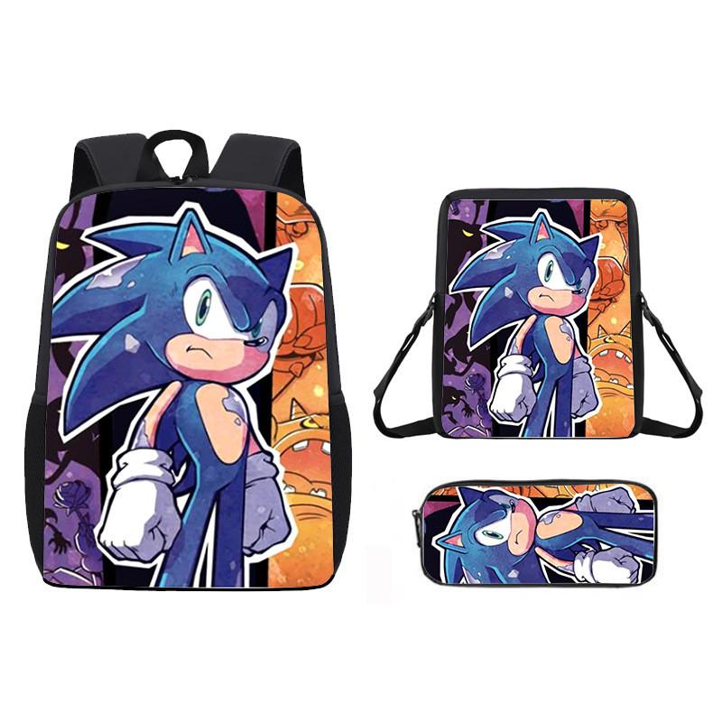 Children Cartoon Pattern Breathable Backpack Three Piece Set