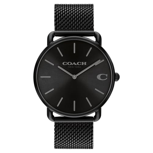Authentic COACH Elliott Men's Watch 14602720, 41mm, Black IP Black Sunray Dial, Mesh Dial