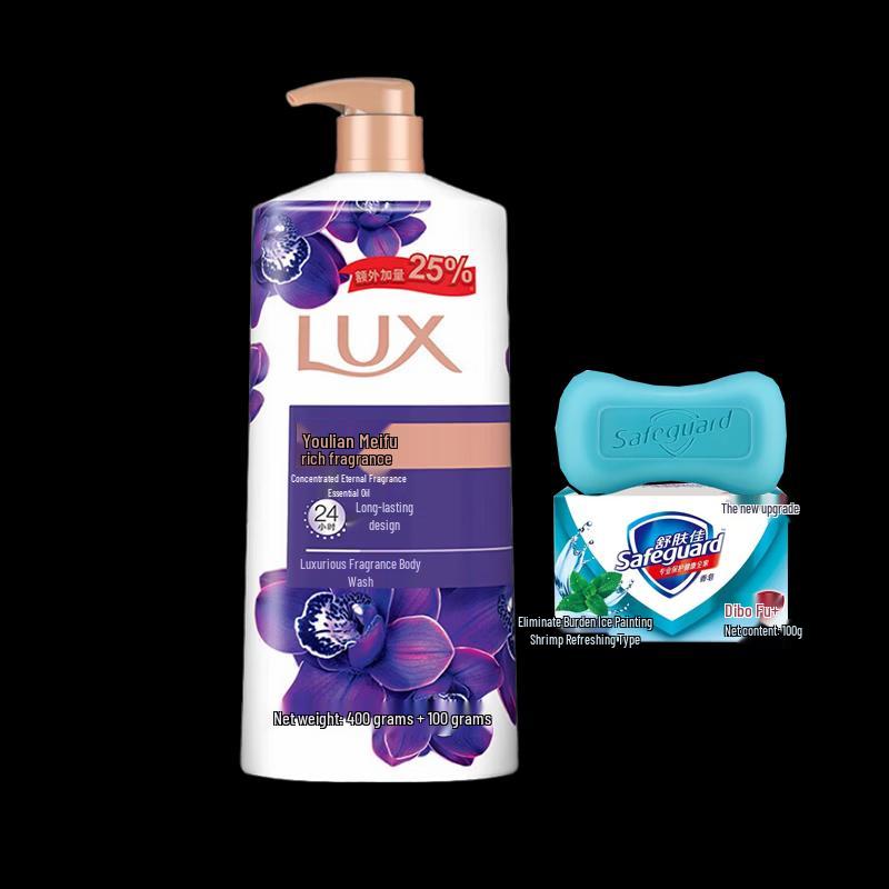LUX Luxury Scented Body Wash & Mint Soap Set