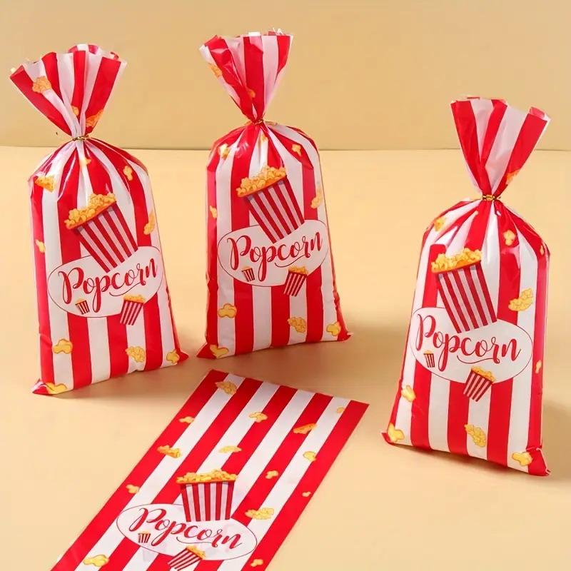 25/50/100 Buc Pungi Ambalaj Popcorn Pungi cu Dungi de Carnaval Cupe Portabile pentru Alimente Pungi pentru Gustări Mini Recipiente pentru Delicii Consumabile pentru Petrecere