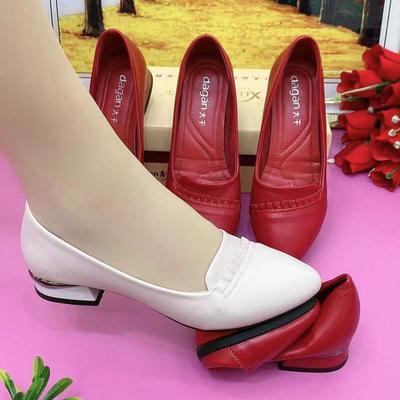 Leather Low-heeled Single Shoes Women's 2025 New Versatile Comfortable Shallow Pointed Small Leather Shoes Fashion Trend Middle-aged Heels