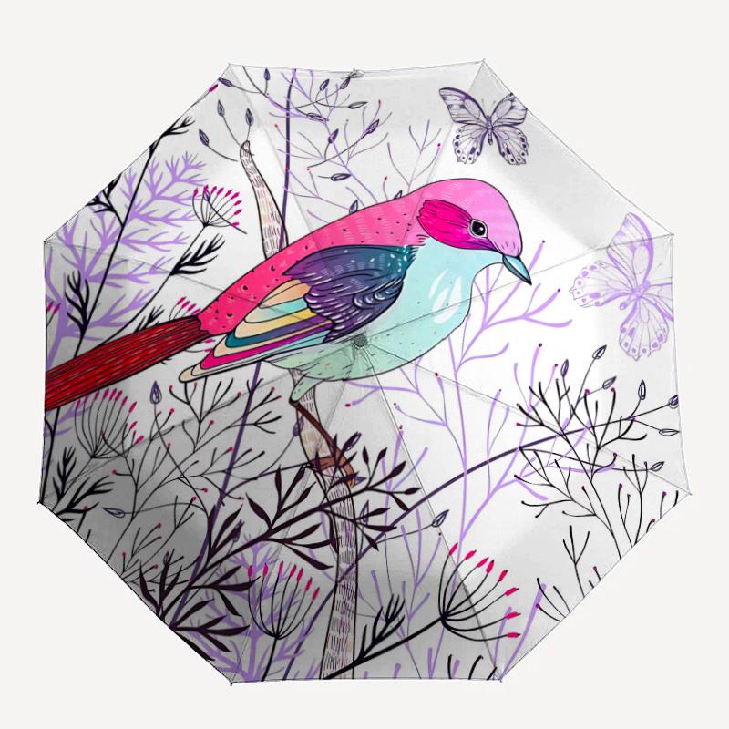

1pc Bird Butterfly Automatic Open/close Umbrella, 8-Rib sturdy structure, Portable Travel Umbrella, Parties, Everyday Useb029