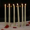 12/48Pcs Flameless Taper Candles Battery Operated LED Candle Flickering Candles Faux Candle Halloween Christmas Wedding Decor