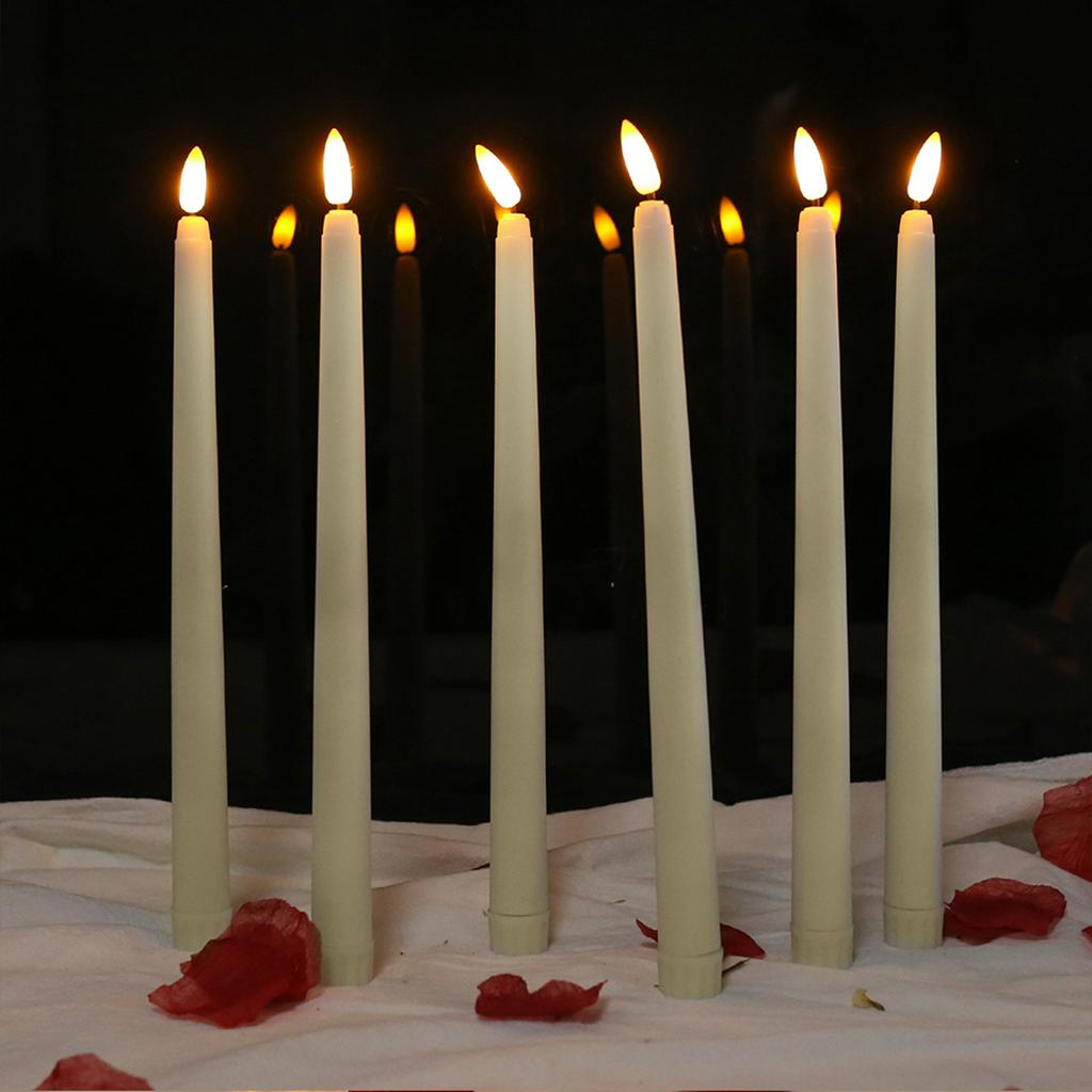 12/48Pcs Flameless Taper Candles Battery Operated LED Candle Flickering Candles Faux Candle Halloween Christmas Wedding Decor