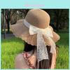 Summer Straw Hat With Wide Brim And Breathable Design For Outdoor Sunshade