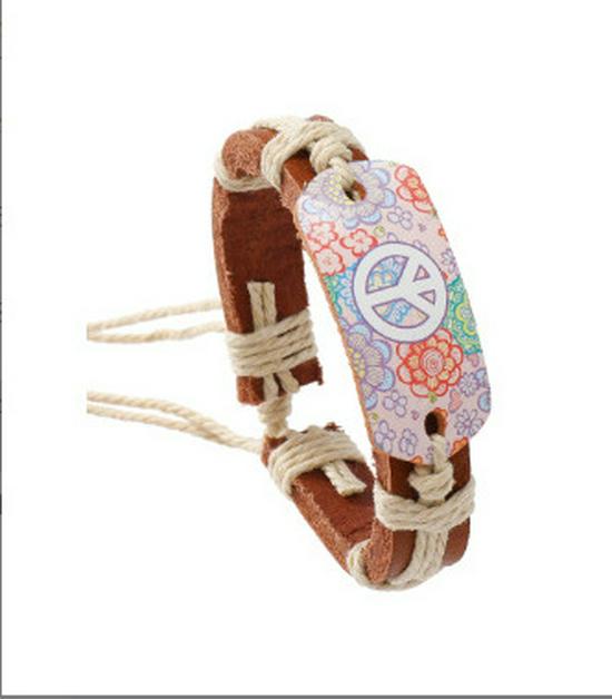 Heat Transfer Braided Leather Bracelet: European & American Retro Couple Design