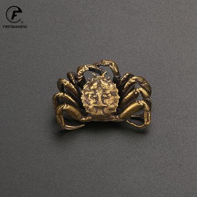Antique Bronze Crab Statue Tea Pet Ornament Pure Copper Solid Animal Miniature Figurine Vintage Fish Tank Decoration Accessories