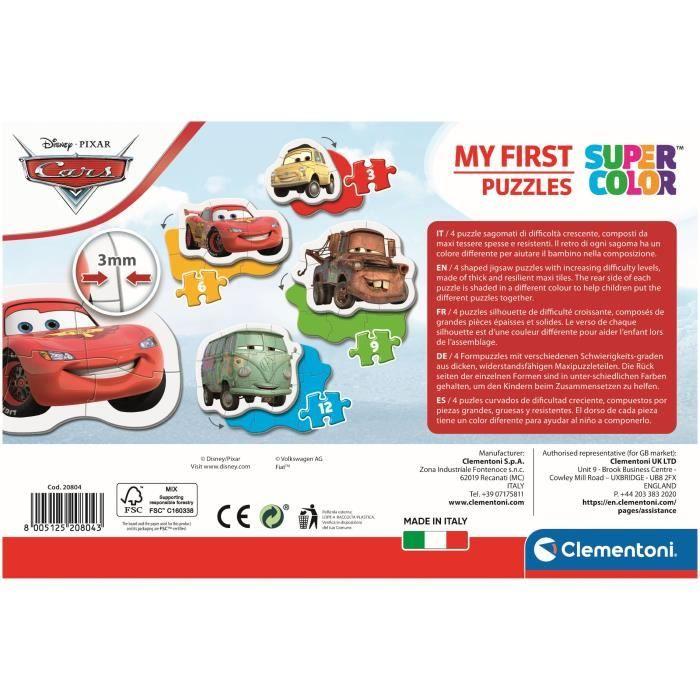 CLEMENTONI - Mein erstes Puzzle - Autos - Evolutives Puzzle 3-6-9-12 Teile - Unisex - Ab 2 Jahren
