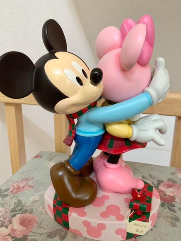 NO BOX Disney Store limited Mickey Minnie Christmas Big Figure 25cm Heart Base