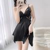 New Female Sexy Nightdress Ice Silk Suspender Thin Pajamas Spring and Summer Lace Lace Dress Live Supply