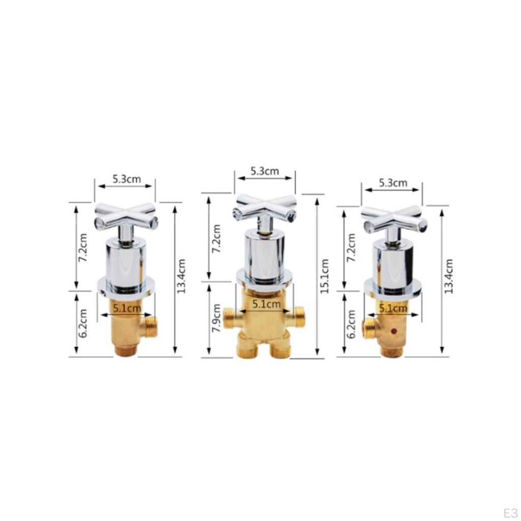 3 Pieces Diverter Control Mechanism with Trim Flange ChromeFinished Bathtub Brass for