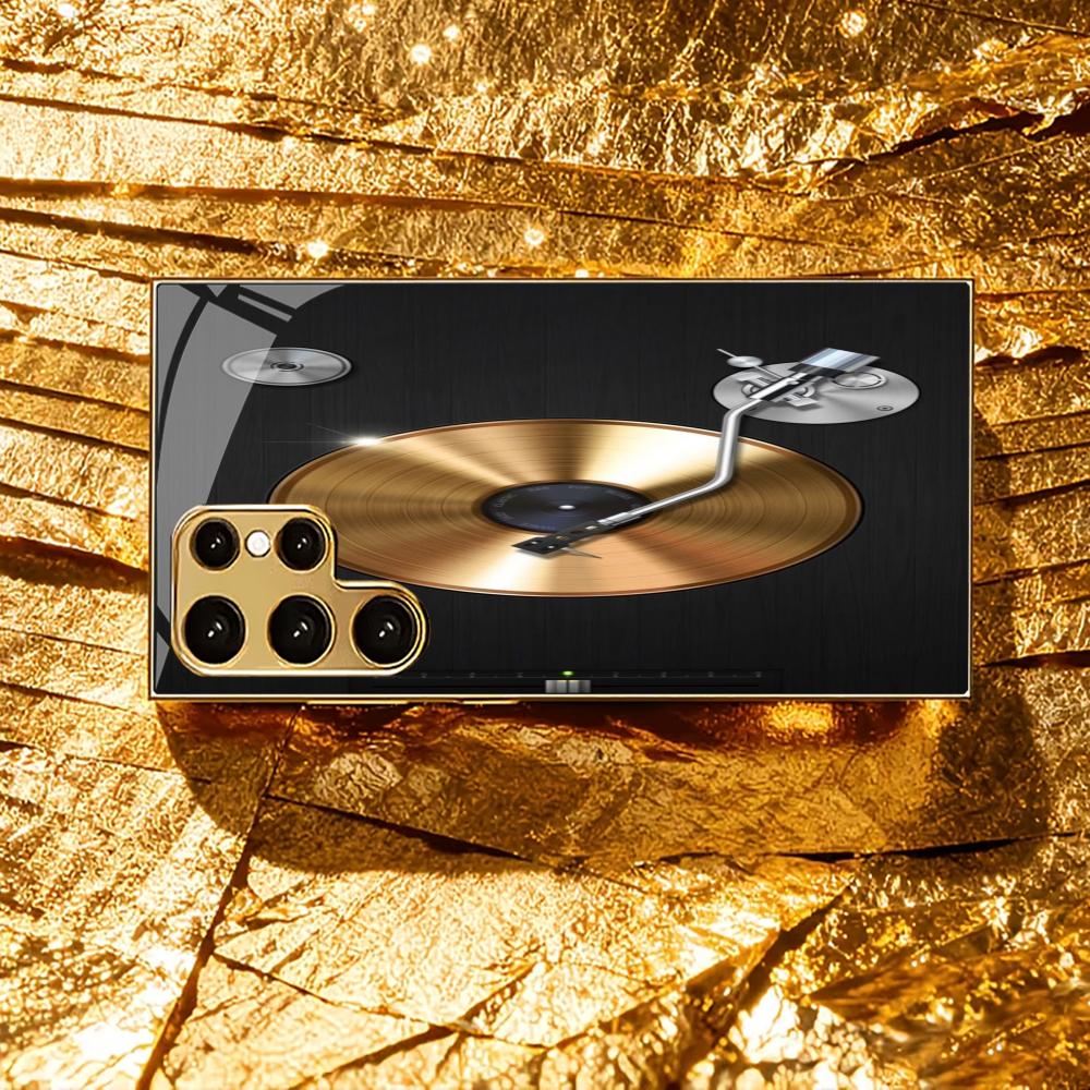 Ambiance Musicale Simplicité Haut de Gamme Placage Verre Coque de Téléphone pour Samsung Galaxy S26 S25 S24 S23 S22 S21 FE,Ultra,Plus
