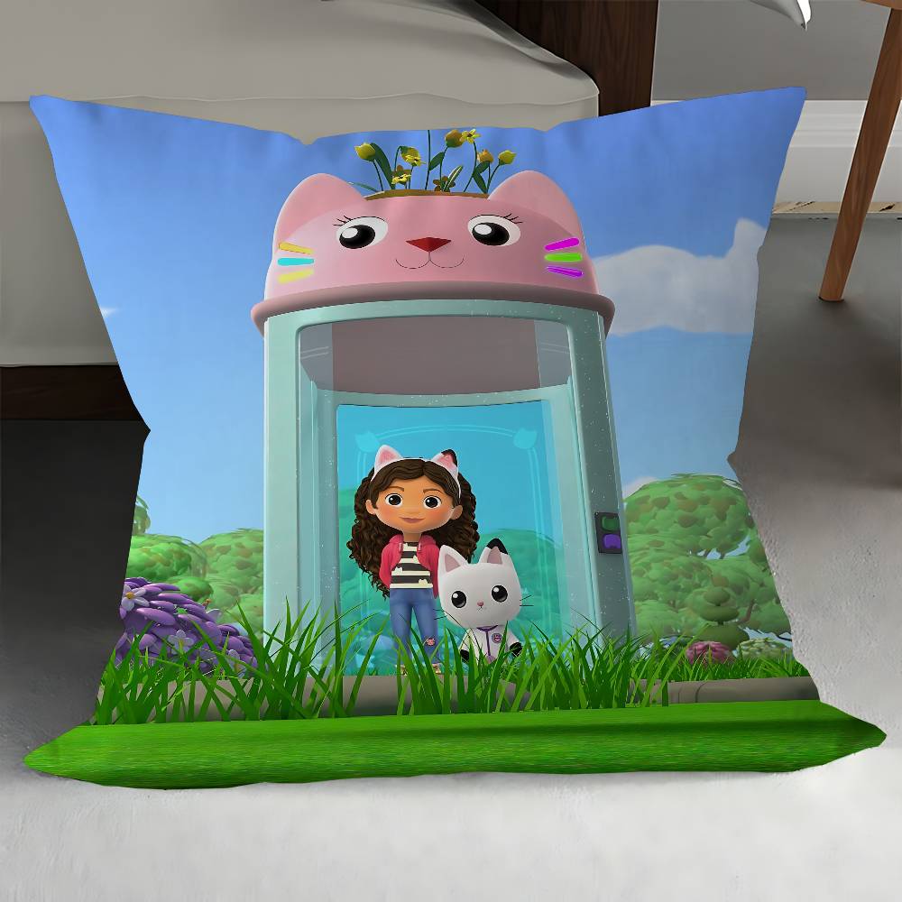 

Мультфильм G-Gabbys-Dollhouse Подушка Подарок Домашний Офис Украшение Спальня Диван Автомобиль Наволочка Чехол 45x45 12x12Inch