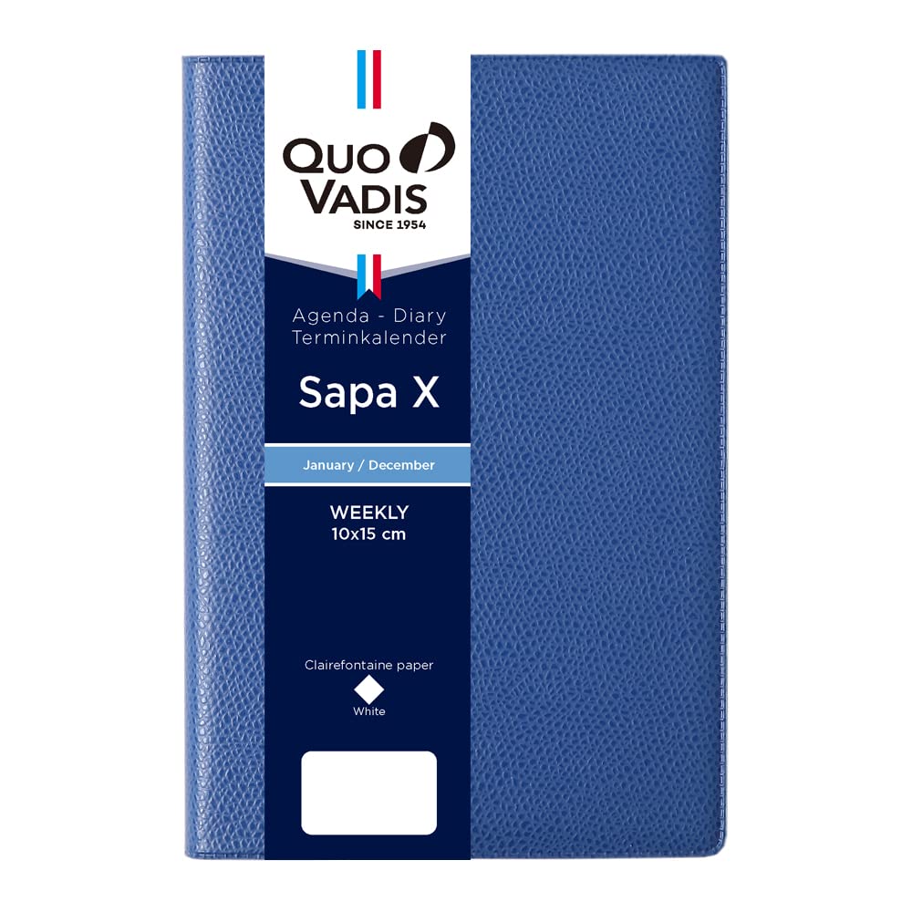 

QUOVADIS Planner Diary Starts in A6 Variant 10 x 15 4 Blue Ocean QUOVADIS qv98501bl [2025 Edition] Sapax/Anpara (Weekly Separate, January, cm,