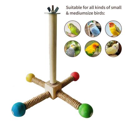 Spinning Birds Stojak na grzędę Zabawka 360 stopni Obrót Drewniany Koło Ćwiczeń Papuga Grzęda Akcesoria Klatka dla Papug Papużki Faliste Ptaki Nierozłączki Zięba Konura