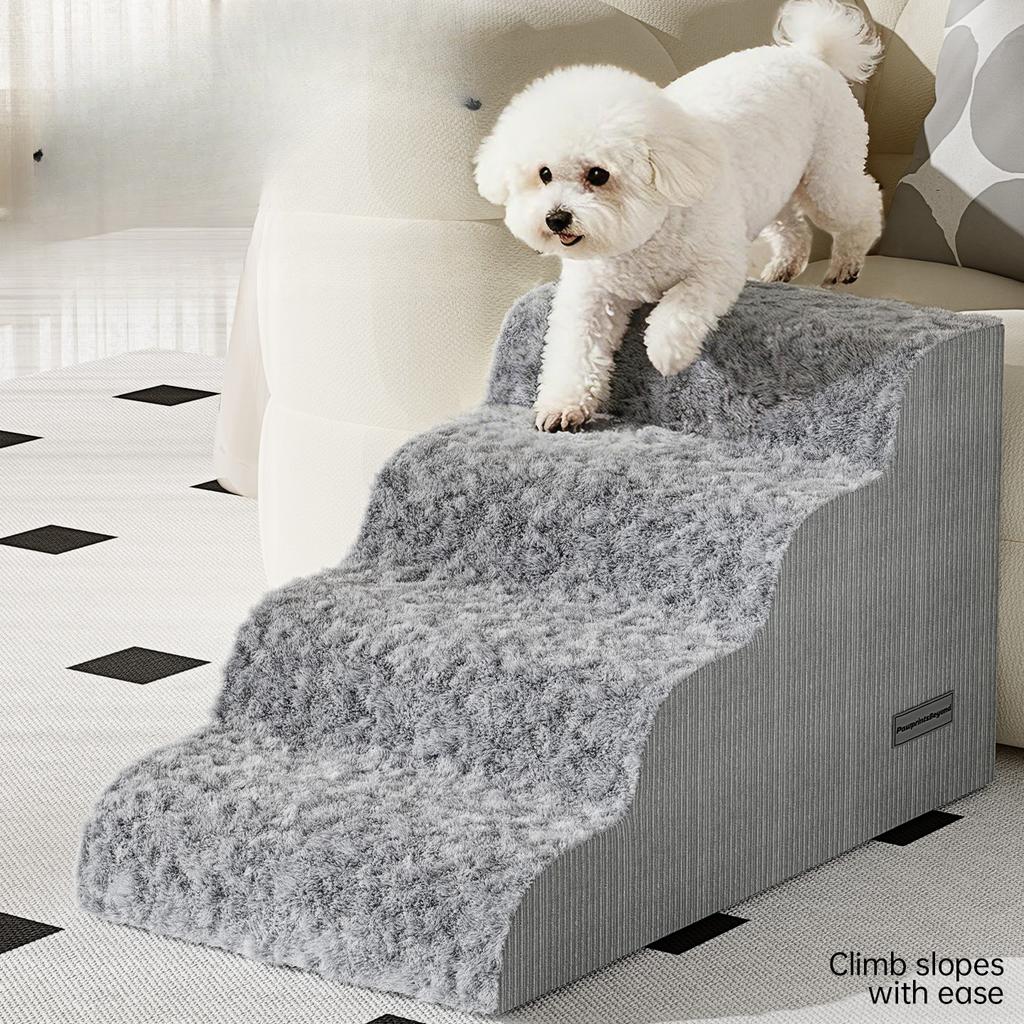 4stupňový žebřík pro psy a domácí mazlíčky, nadýchaná štěňata, schůdky vedle pohovky, postele, rampa pro psy, ochrana kloubů domácích mazlíčků, schůdky pro starší psy