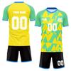Men's Short Sleeve Two-Piece Soccer Jersey Set Lightweight Breathable Fabric Athletic Sportswear with Graphic Print and Solid Back Design