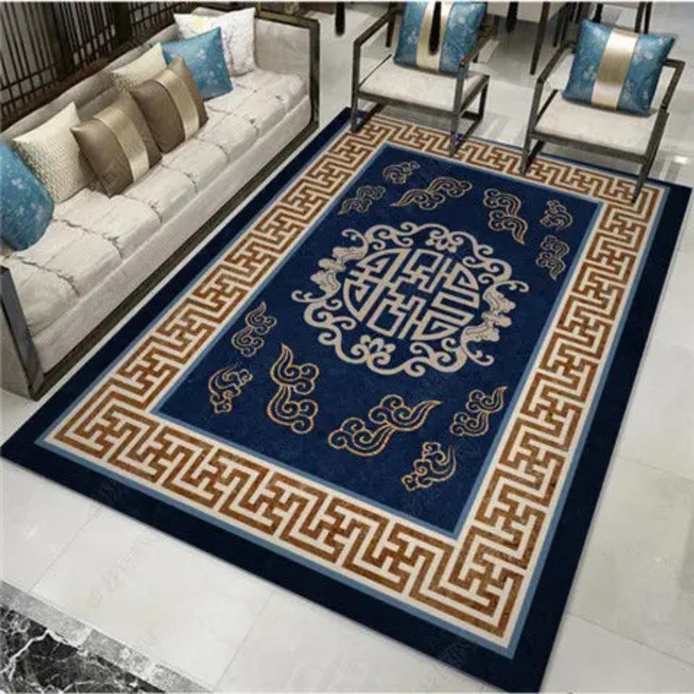 New Chinese Style Rugs Living Room Non-slip Sofa and Coffee Table Mat Easy Clean Decoration Home Carpet for Rooms Customizable