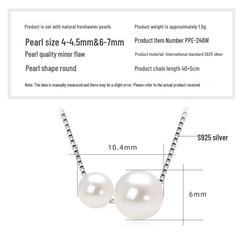 Freshwater Pearl & Diamond-Set Silver Pendant Necklace for Women
