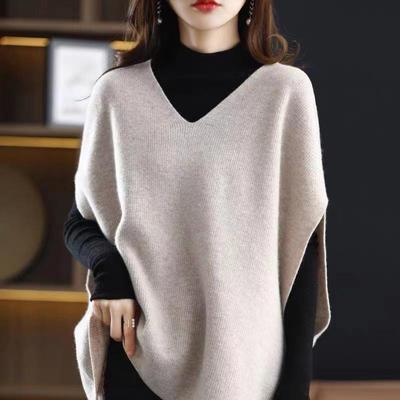 Colete de Tricô de Lã Feminino com Decote em V, Suéter sem Mangas para Primavera/Outono, Peça de Roupa Exterior Estilo Coreano