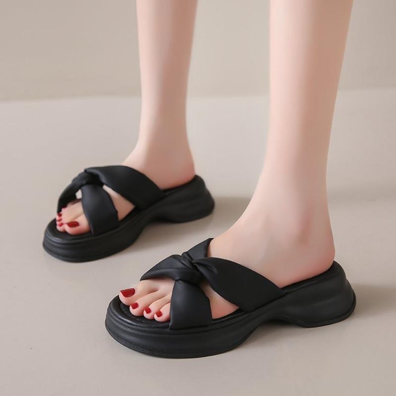 Fashion Summer Fashion Women Casual Slippers Designer Shoes Female Cross-tied Slipper Platform Soft-soled Woman Beach Slides Sandals