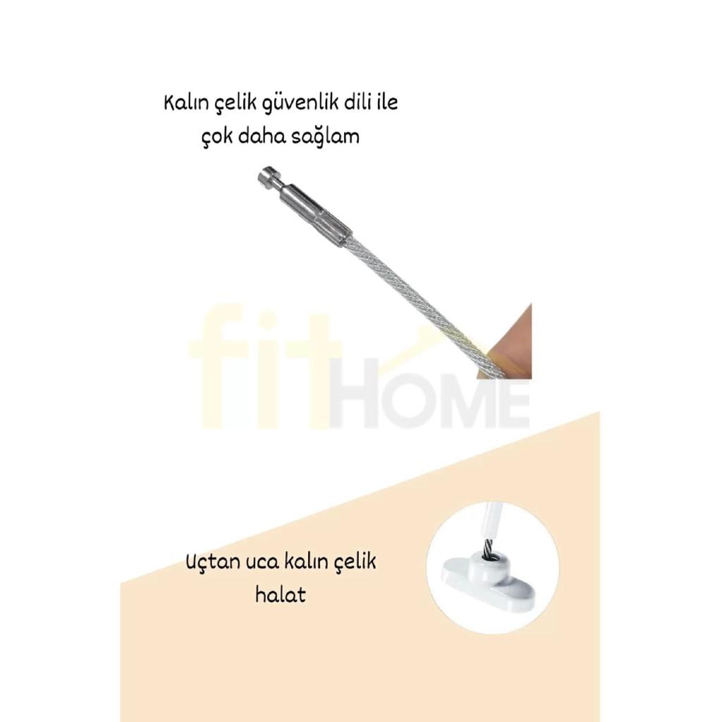 Glasschloss mit Stahlseil, PVC-Schlüsselschloss für Einbruch, Baby-Kindersicherung