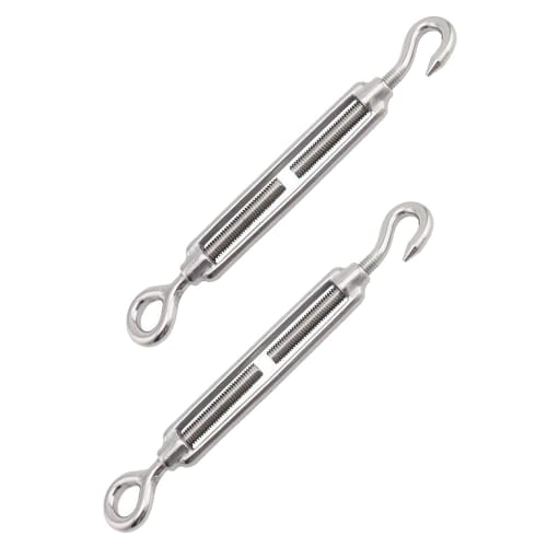 

Set of 2 M5 Stainless Steel Turnbuckles, Wire Buckles, Hooks, Wire Rope Fixing Brackets, Adjustable Tension, Rust-Resistant, Durable, for Structural R