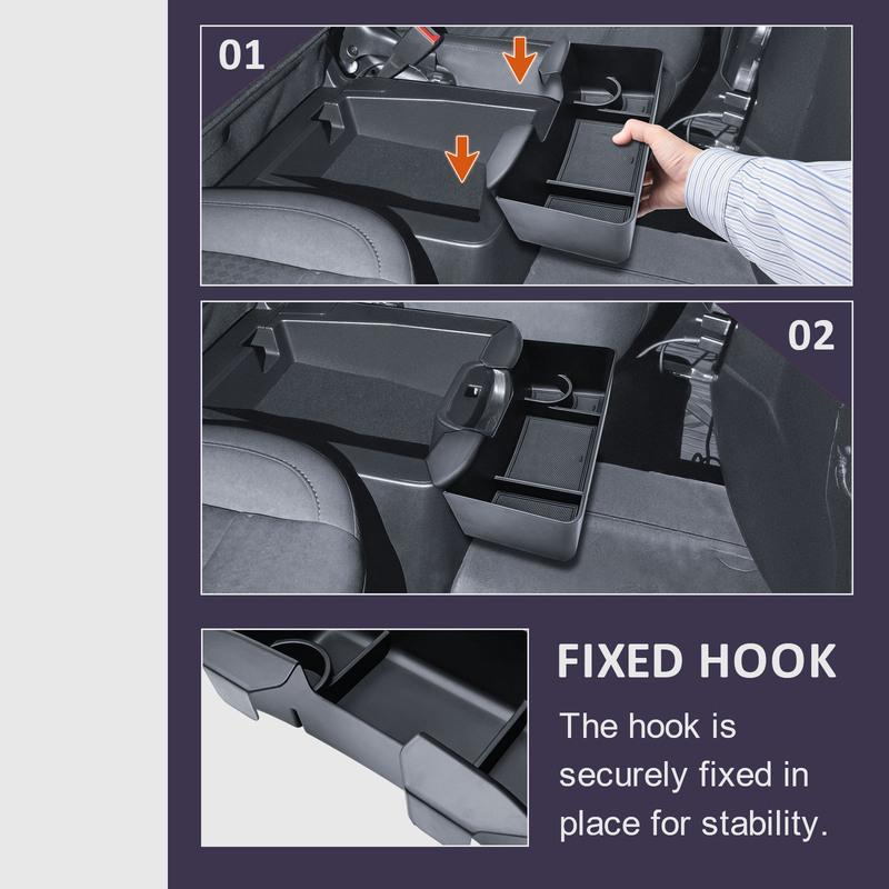 Front Center Console Organizer Hanging Storage Box Tray for -2025 Chevrolet Silverado/Sierra 2500HD 3500HD Cup Holder Box
