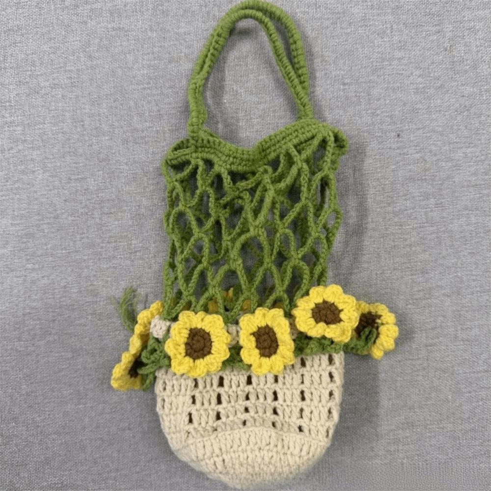 Handmade Crochet Water Bottle Carrier Fruit Shaped Water Cup Mesh Bag  On-the-Go Drinks
