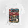 Shining Comic Style Tshirt Overlooking Hotel Horror Movie Pattern Tshirt for Unisex and Unisex Retro Short Sleeved Streetwear