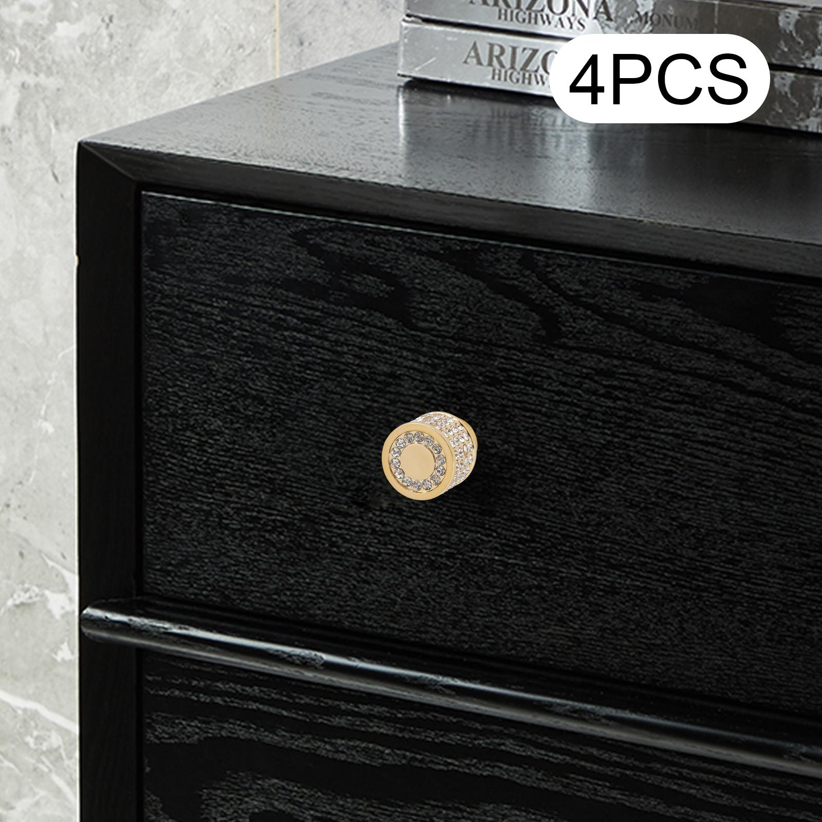 

4 Pieces Elegant Gold Furniture Hardware, Sturdy & Durable Round Cabinet Knobs with Brass Core for Dressers, Drawers, Wardrobes золотий