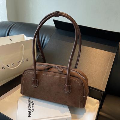 Autumn and Winter Retro Bag Women's 2025 New Matte Shoulder Armpit Bag Fashionable Portable Versatile Baguette Bag