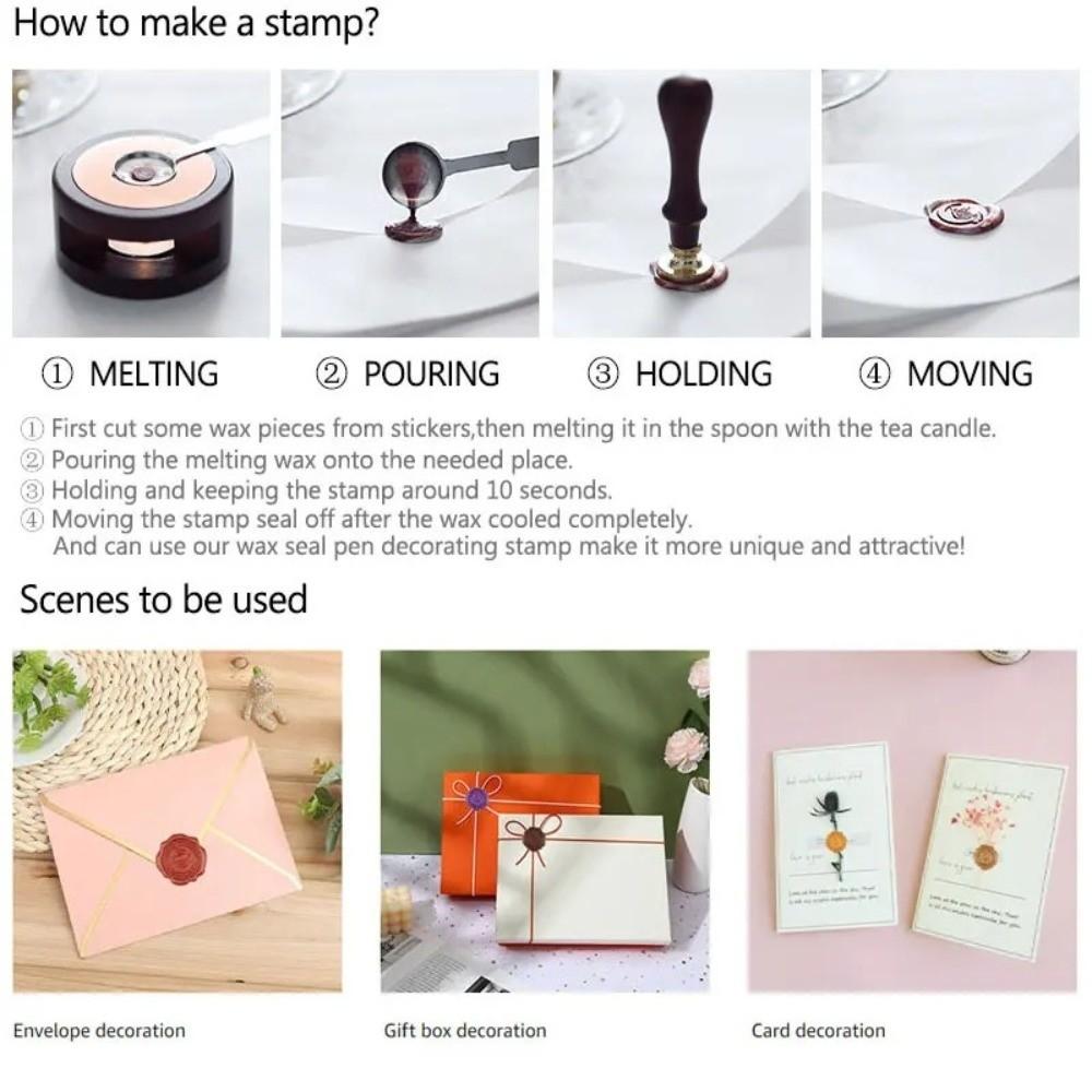 Flowers Scrapbooking Sealing Wax Round Sealing Wax Supplies Wax Seal Stamp  Gift Packaging Cards