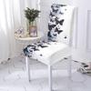 4/6pcs Black and white butterfly print chair cover home decoration stretch dining chair cover washable four seasons