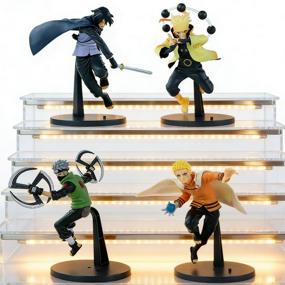 18-20Cm Anime Naruto Sasuke Kakashi Uzumaki Gaara Action Figures Cartoon Pvc Collectiable Model Toys Kids Boys Birthday Gifts