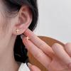 Náušnice krížiky z pozláteného 18K zlatom striebra S925 s pave diamantmi - kórejský štýl, dizajn ľahkého luxusu