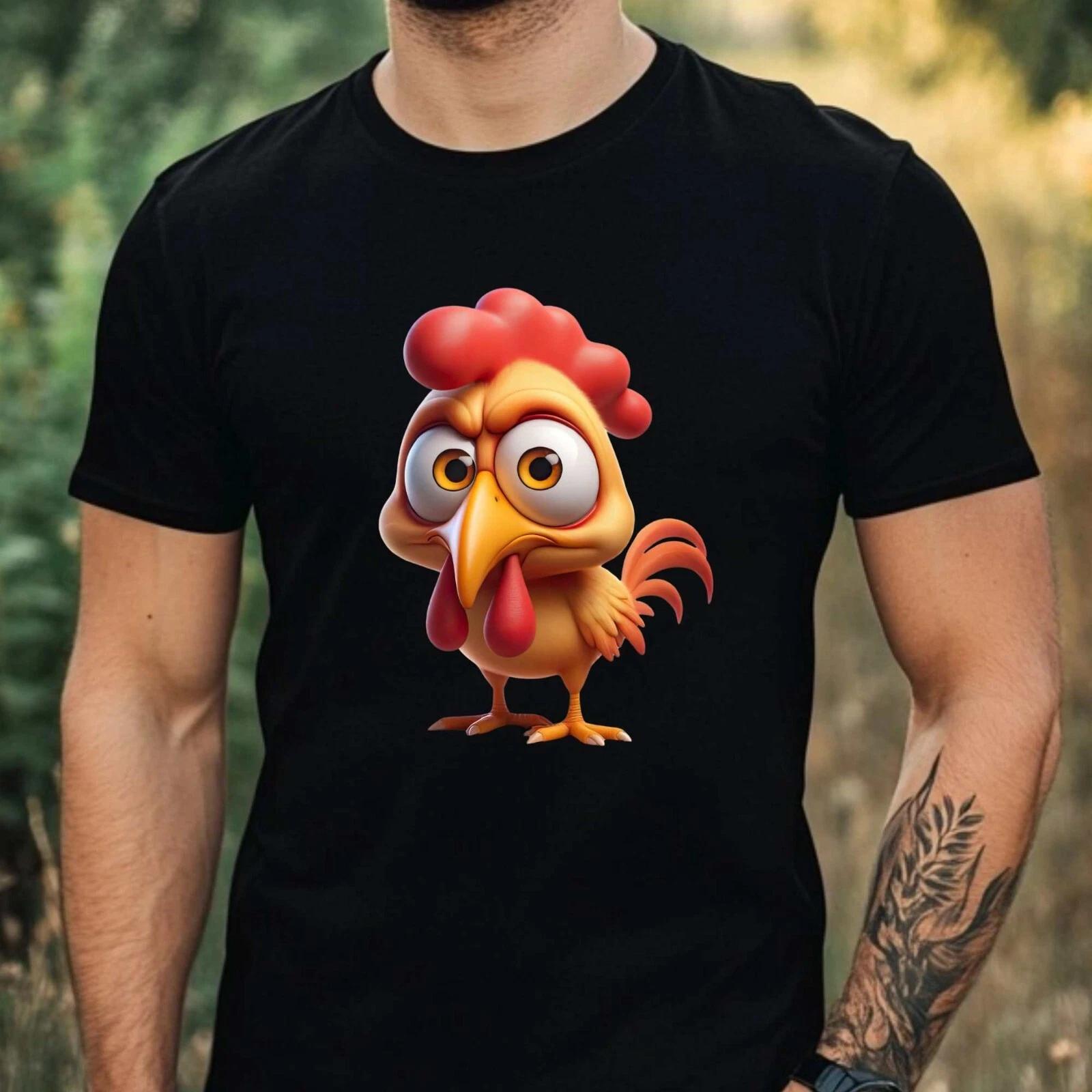 T-Shirt Herren Lustiges Huhn Motiv Baumwolle Größe XS bis 5XL XXL