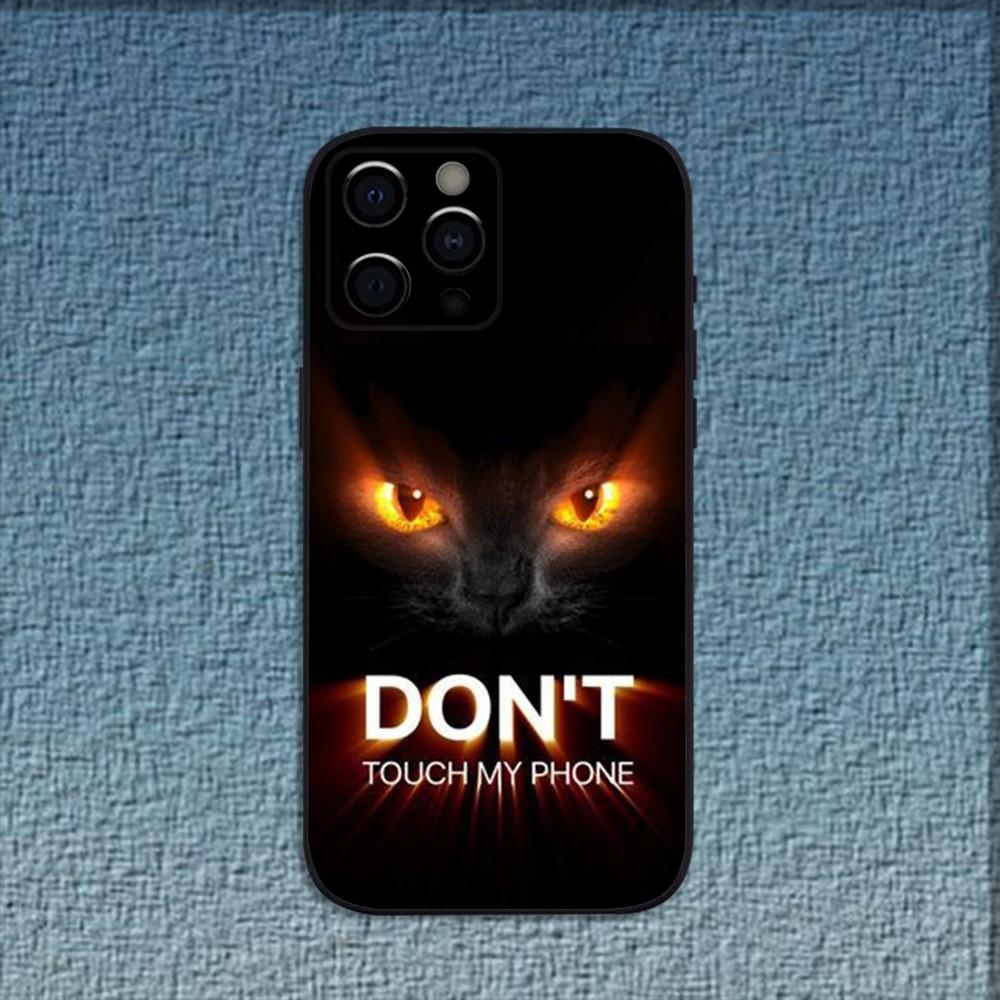 

Dont Touch My Phone Phone Case For iPhone 16,15,14,13,12,11,Pro,X,XS,Max,XR,Plus,Mini Soft Black Cover iPhone12mini